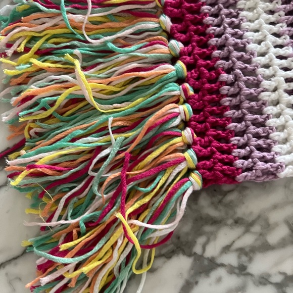 Miss Sparkling - COLORFUL SUMMER CROCHET TASSEL TRIM TOP xl nwt - Picture 5 of 9